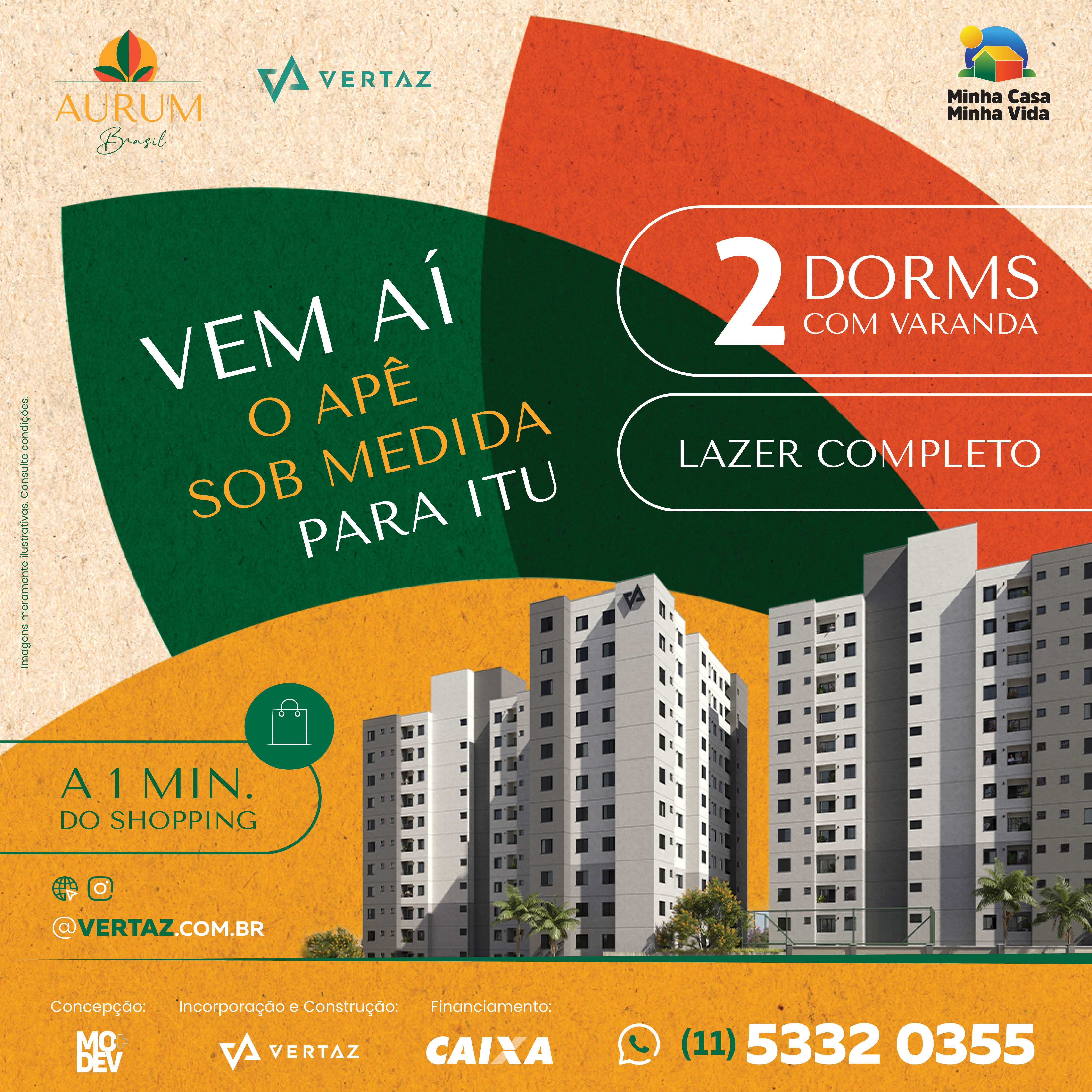 Lançamento de apartamentos na planta no Bairro Brasil em Itu – SP